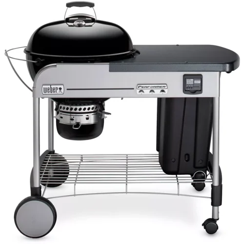 Holzkohlegrill WEBER Performer Premium GBS Schwarz auf Wagen 57 cm