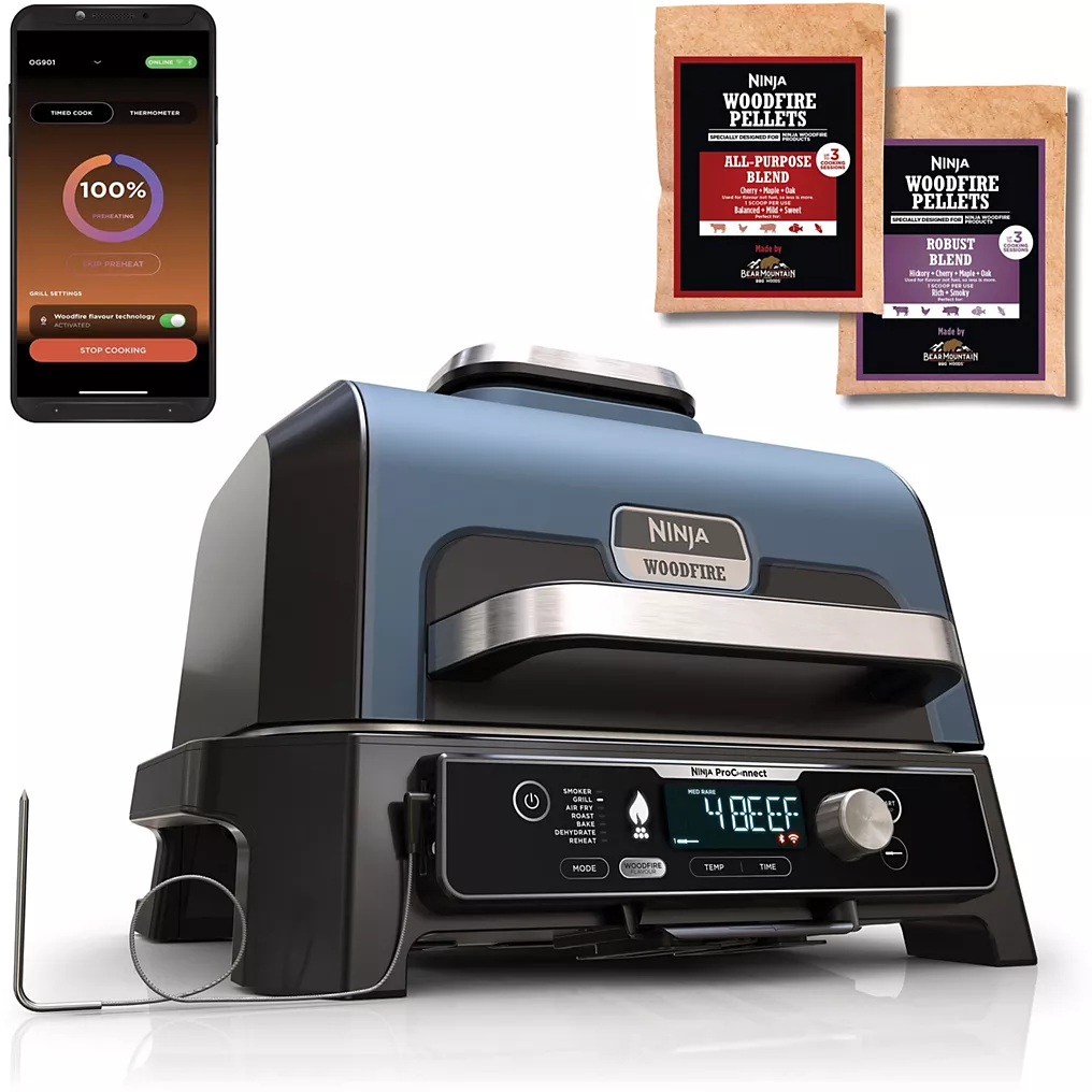 Elektrogrill NINJA OG901EU Woodfire Pro Connect – Tischgerät, 44,5×26,5 cm – Bild 8