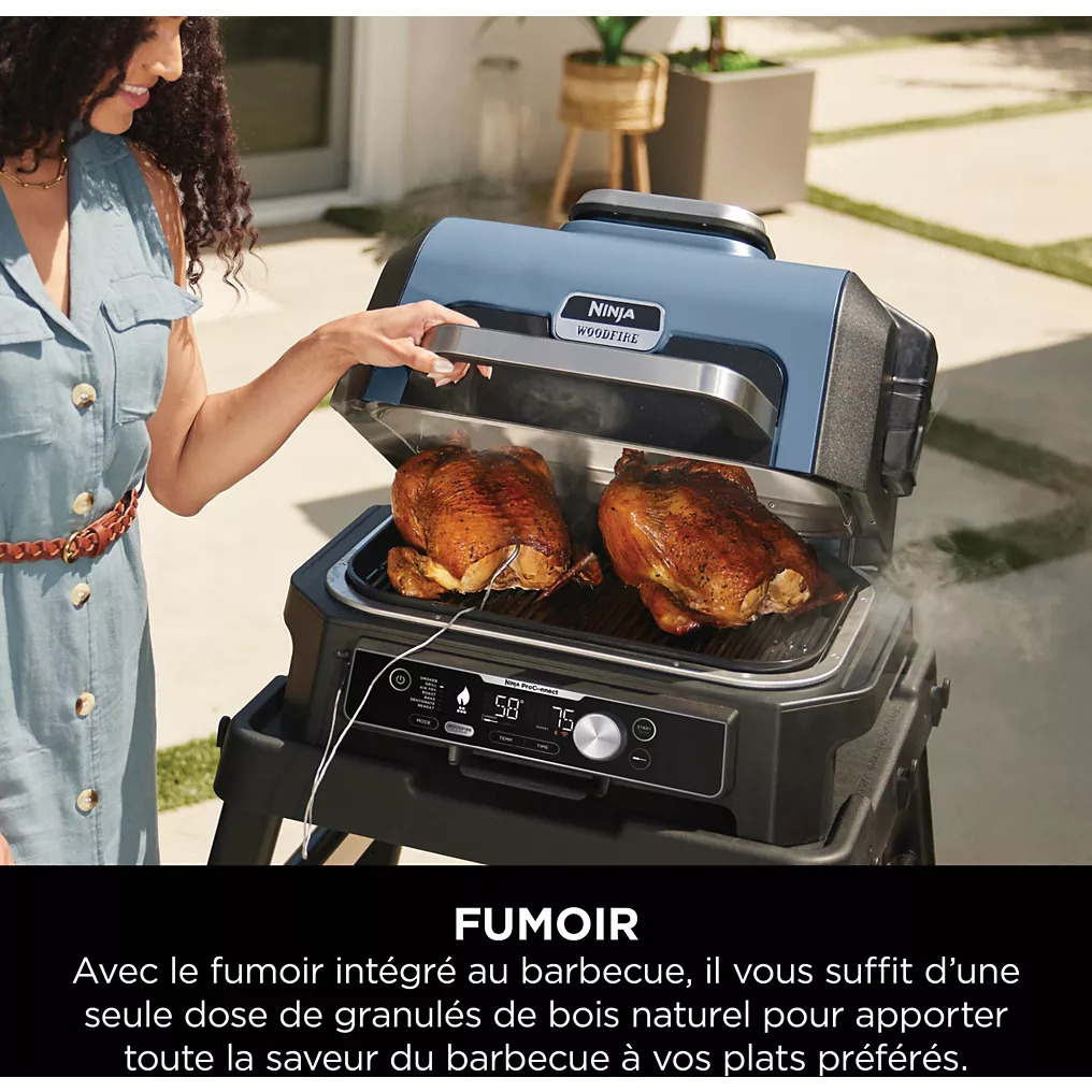 Elektrogrill NINJA OG901EU Woodfire Pro Connect – Tischgerät, 44,5×26,5 cm – Bild 4