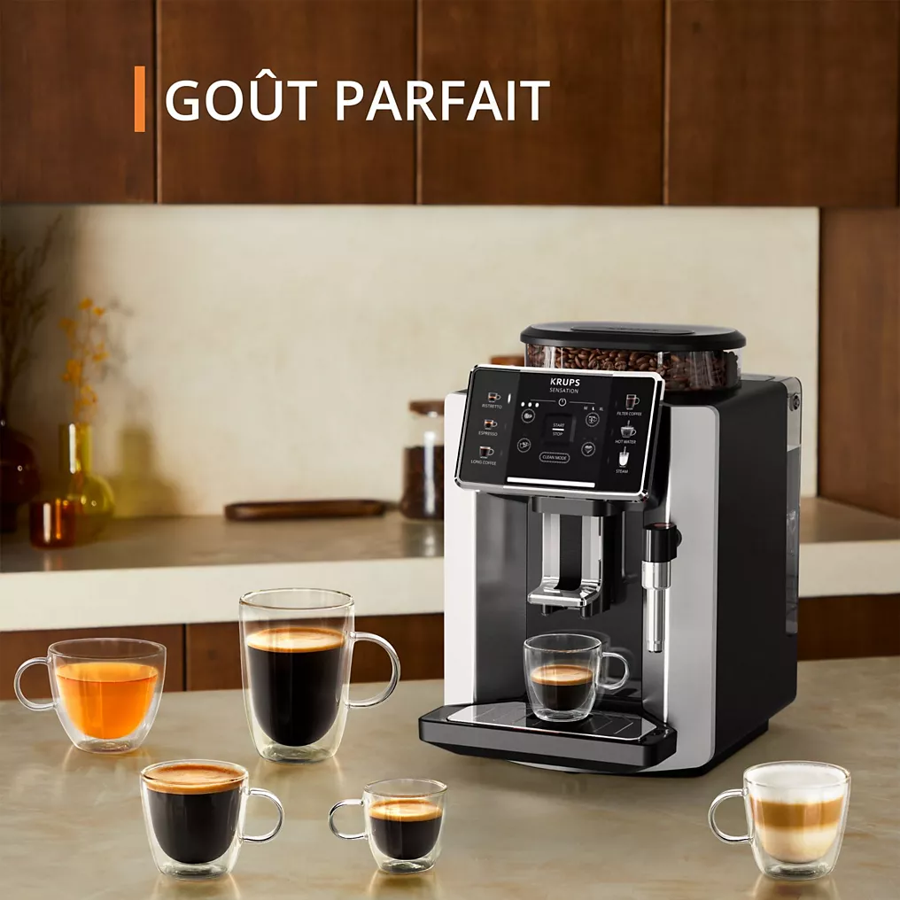 Kaffeevollautomat KRUPS EA910E10 Sensation Silber – Bild 5