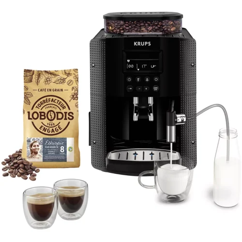 Kaffeevollautomat KRUPS Pack EA8168F2 + 500g Kaffeebohnen