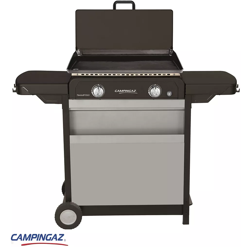 Gas-Plancha CAMPINGAZ BLUE FLAME EXLD 2 Brenner auf Wagen, 60×40 cm