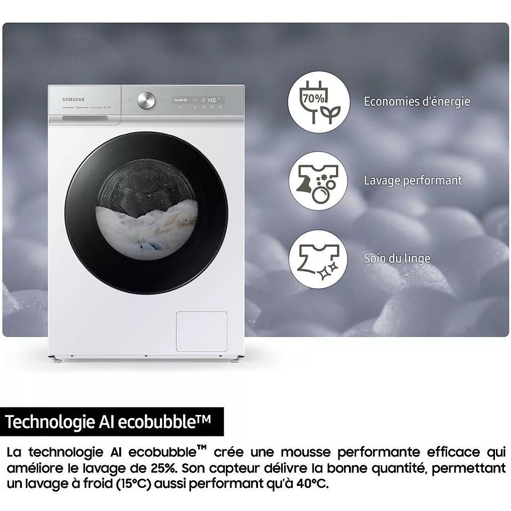 Frontlader-Waschmaschine SAMSUNG WW11DB7B94GE Bespoke AI – Bild 9