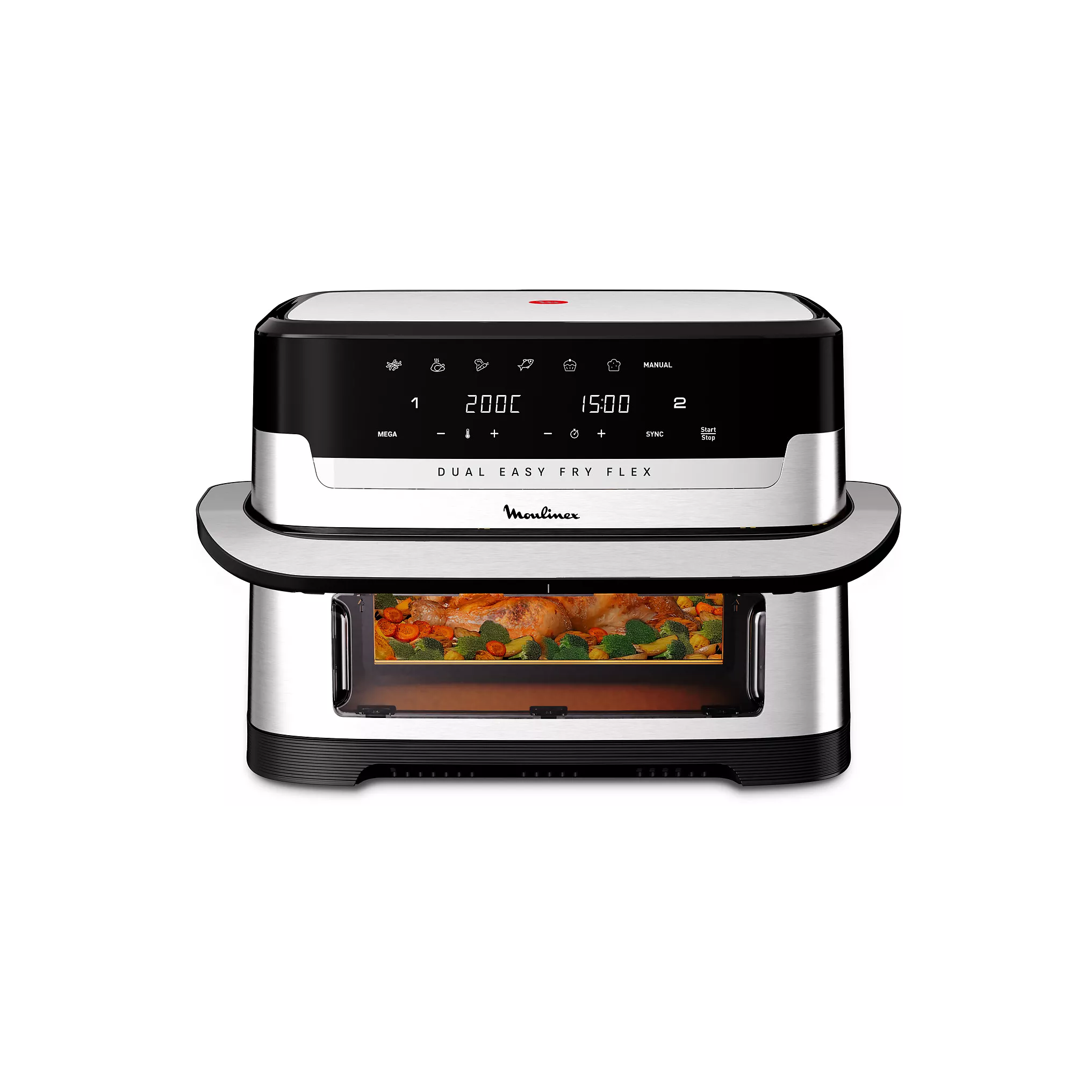 Heißluftfritteuse MOULINEX Easy Fry Dual Flex EZ922DF0