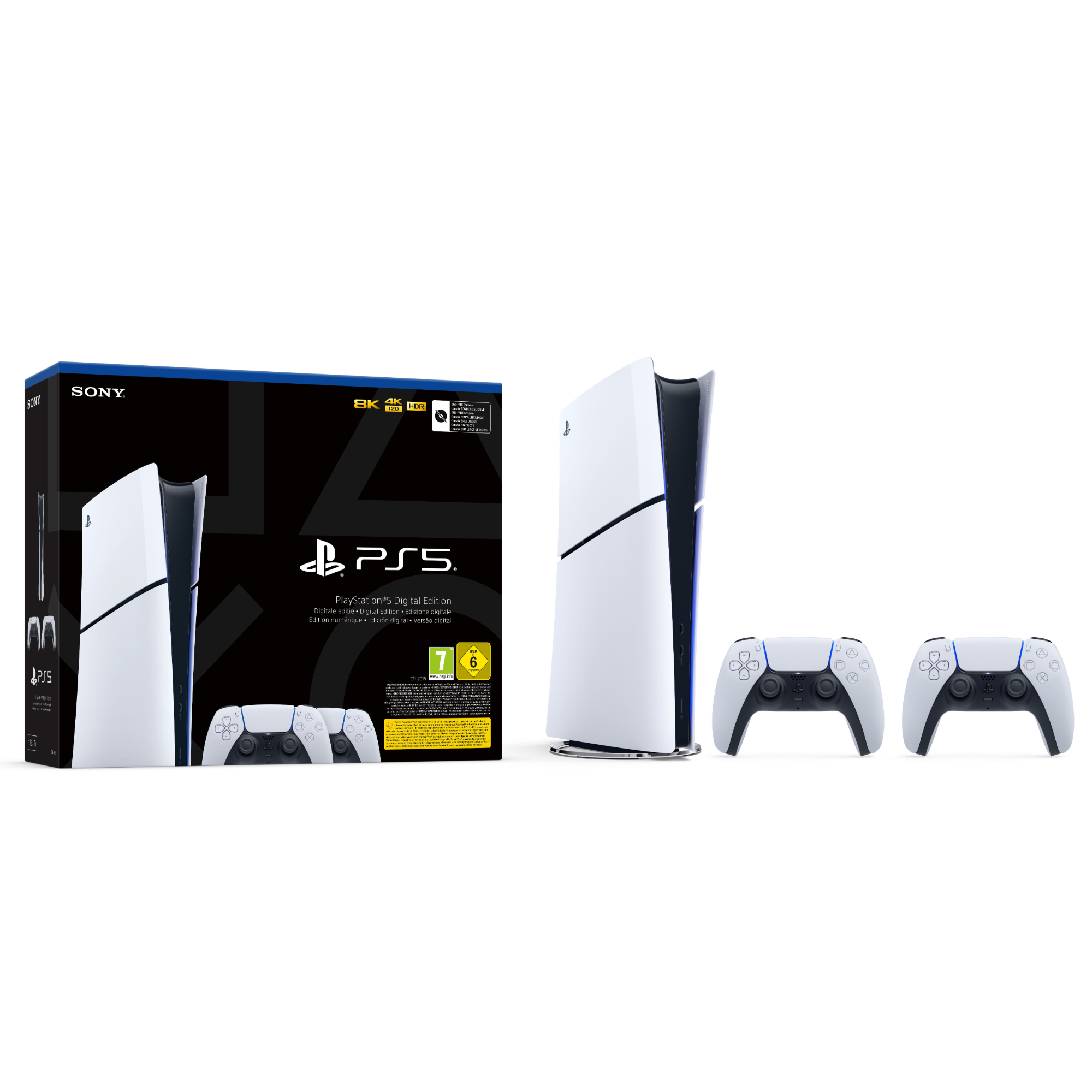 PlayStation 5 Slim Digital PS5 1TB Weiß + 2 DualSense SONY – Bild 2