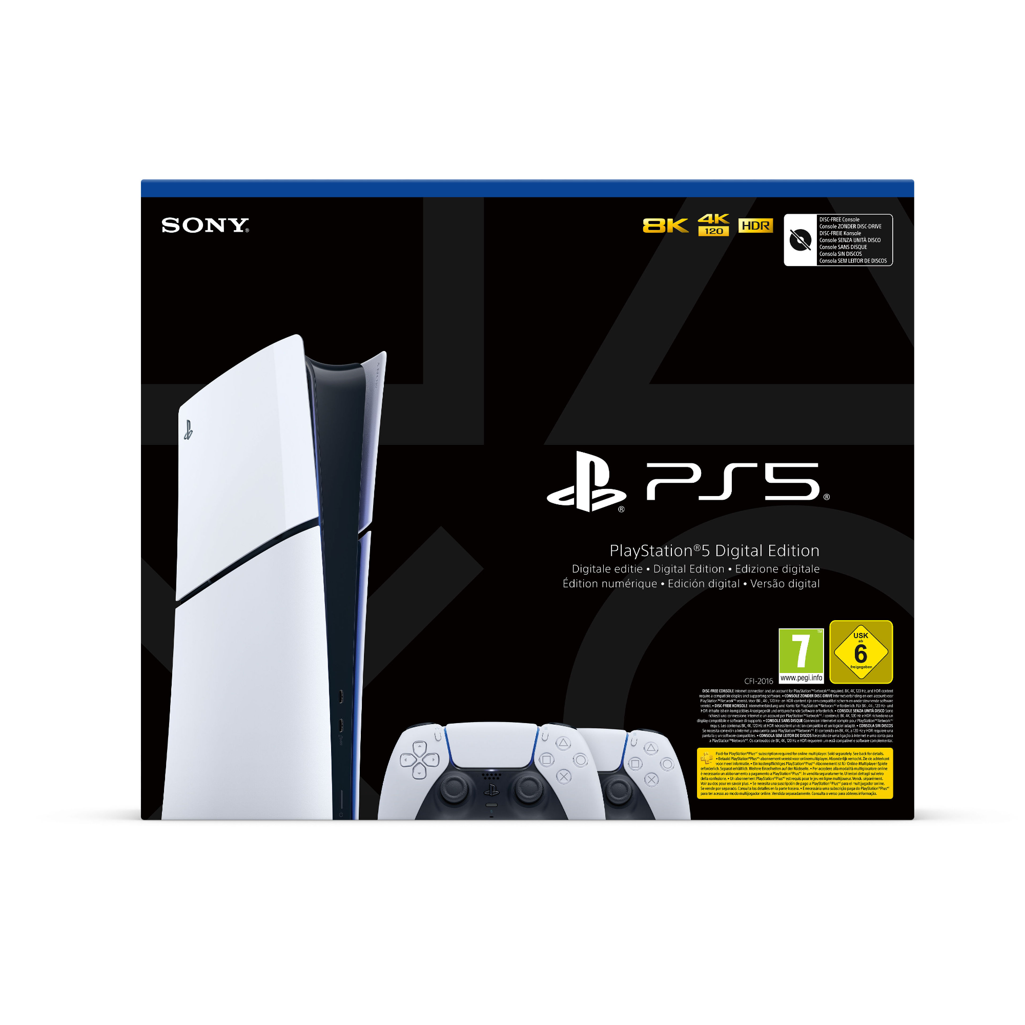 PlayStation 5 Slim Digital PS5 1TB Weiß + 2 DualSense SONY