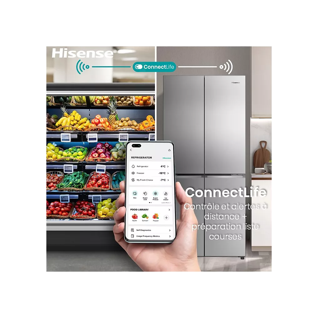 Mehrpforten-Kühlschrank HISENSE RQ5P470SMIE – Bild 2