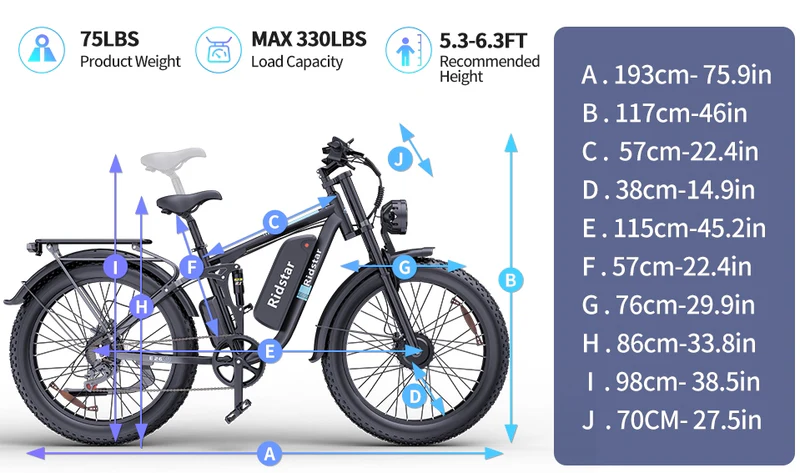 E-Bike Ridstar E26 Pro à Doppelmotor 2000 W 48 V 23 Ah – Bild 2