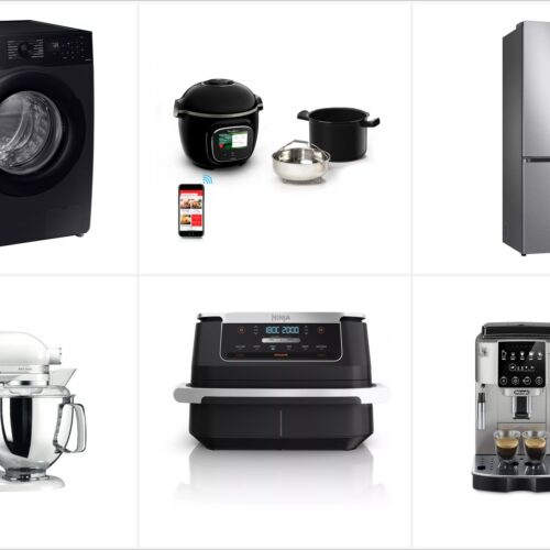 Komplettes Küchenpaket – Kaffeevollautomat + Küchenmaschine + Fritteuse + Cookeo + Kühlschrank + Waschmaschine