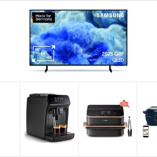 Starter-Haushaltspaket – TV + Kühlschrank + Kaffeevollautomat + Fritteuse + Cookeo